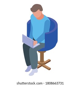 Home office work icon. Isometric of home office work vector icon for web design isolated on white background