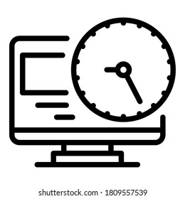 Home office work time icon. Outline home office work time vector icon for web design isolated on white background