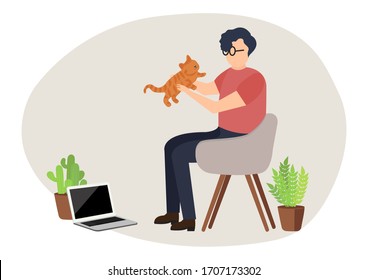 
Hogar, trabajar desde casa y jugar con mascota.