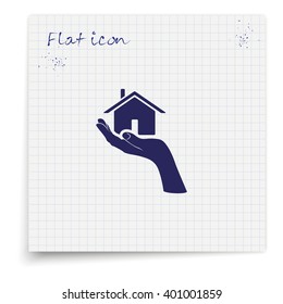 Home on the hand icon.