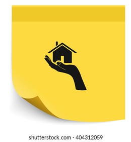 Home on the hand icon.
