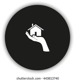 Home on the hand icon.