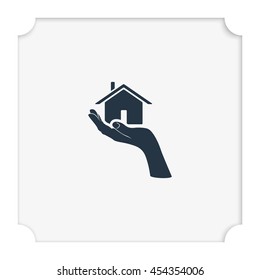 Home on the hand icon.