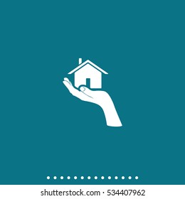 Home on the hand icon.
