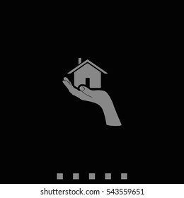 Home on the hand icon.