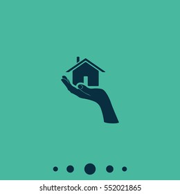 Home on the hand icon.