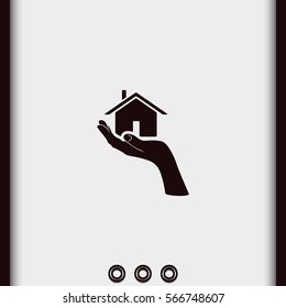 Home on the hand icon.