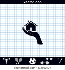 Home on the hand icon.