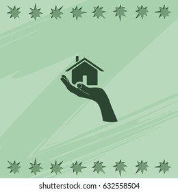 Home on the hand icon.