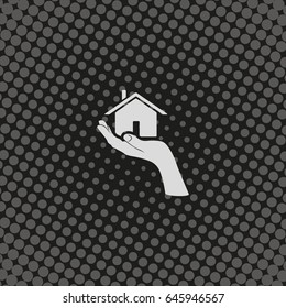 Home on the hand icon.