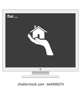 Home on the hand icon.