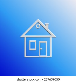 Home on the hand vector icon