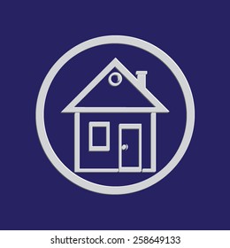 Home on the hand vector icon