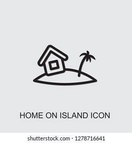 home on island icon . Editable outline home on island icon from realestate. Trendy home on island icon for web and mobile.