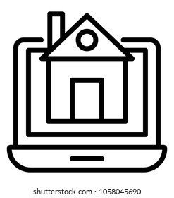 A home on laptop screen concept of online