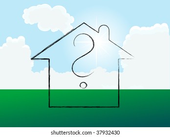 Home on the meadow - vector illustration