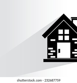 home on white background, flat and shadow theme