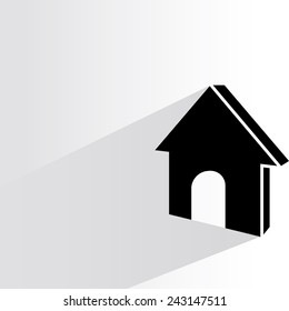 home on white background, flat and shadow theme