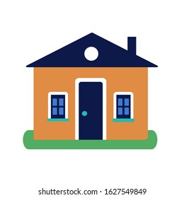 Home on white background. Vector illustration in trendy flat style. ESP 10.