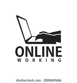 Home Online Working Icon Logo Vector