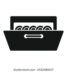 Home open dishwasher icon simple vector. Water kitchen. Service appliance