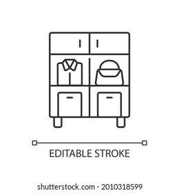 Home Organization Linear Icon. Smart Storage Solutions. Restoring Order In Home. Maximizing Space. Thin Line Customizable Illustration. Contour Symbol. Vector Isolated Outline Drawing. Editable Stroke