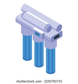 Home osmosis system icon isometric vector. Water filter. Purify plant