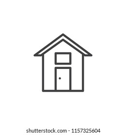 Home outline icon. linear style sign for mobile concept and web design. House with door and window simple line vector icon. Symbol, logo illustration. Pixel perfect vector graphics