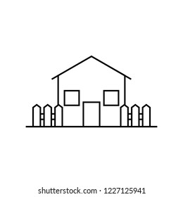 Home outline icon, modern minimal flat design style. House line symbol, vector illustration