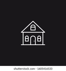 Home Outline Icon - White