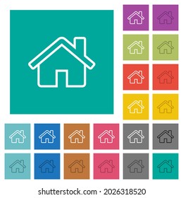Iconos planos multicolores de contorno en fondo cuadrado sencillo. Se incluyeron variaciones de iconos blancos y oscuros para efectos de movimiento o activos.