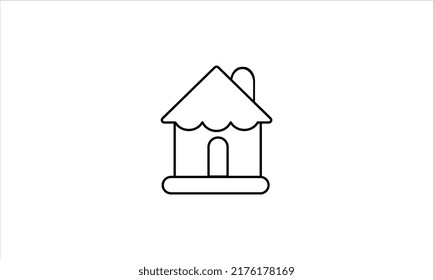 Home outline stroke symbol vector icons. Smart Home and more. Expanded Stroke.