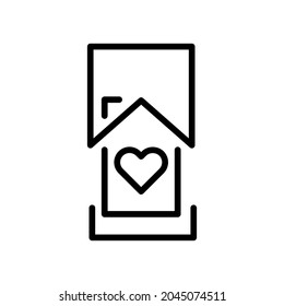 Home Outline Vector  Icon. Illustration Of A Stroke Vector On A White Background. For App And Website 