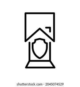 Home Outline Vector  Icon. Illustration Of A Stroke Vector On A White Background. For App And Website 