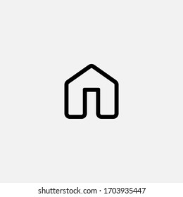 signo de ilustrador vectorial de icono de casa esbozado en casa