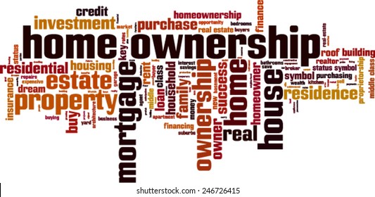 Home ownership word cloud concept. Vector illustration