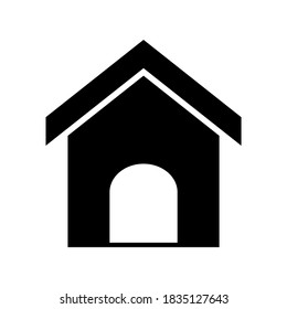 Home page button or a house black icon vector illustration.