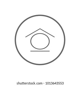 HOME PAGE BUTTON icon in circle. Vector.