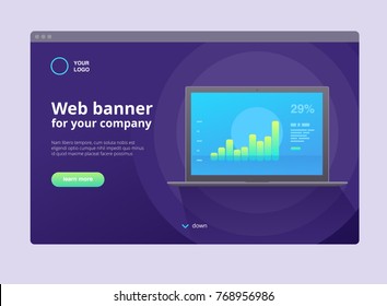 Home page design with laptop
