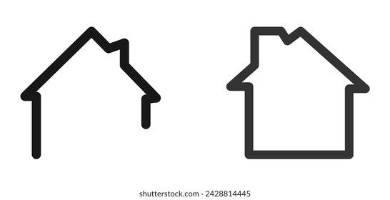 Home page or house outline icon for web site. Home or house page outline icon. House or home page icon. Vector illustration. Eps file 463.