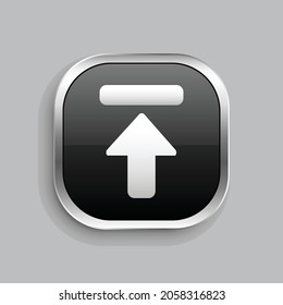home page icon design. Glossy Button style rounded rectangle isolated on gray background.. Vector illustration