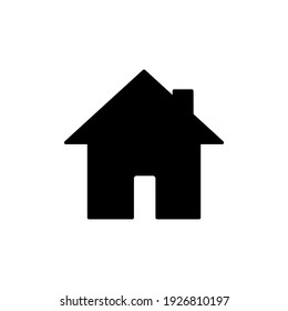 Home Page Icon. House Black Pictogram. Building Silhouette Symbol. Vector Isolated On White