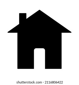 Home page icon. House black pictogram. Building silhouette
