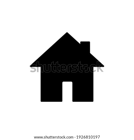 Home page icon. House black pictogram. Building silhouette symbol. Vector isolated on white