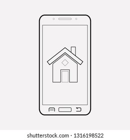 Home page icon line element. Vector illustration of home page icon line isolated on clean background for your web mobile app logo design.