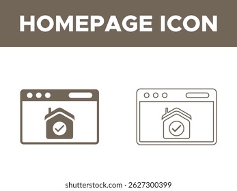 home page Icon Set, home page Solid and line icon.