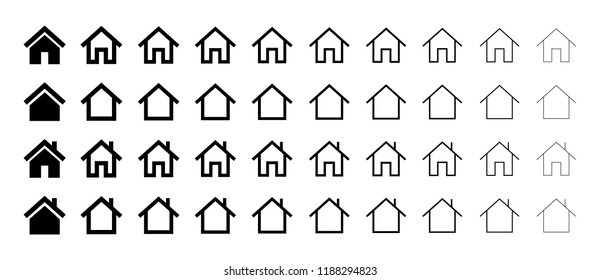 Home page icons vector set.
