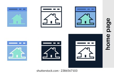 Icons auf der Startseite gesetzt. Einfache Startseite Symbole verwendet Web-Entwicklung.