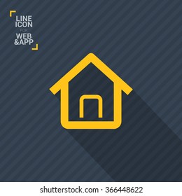 Home page isolated minimal single flat linear icon in color. Line vector icon for websites and mobile minimalistic flat design.