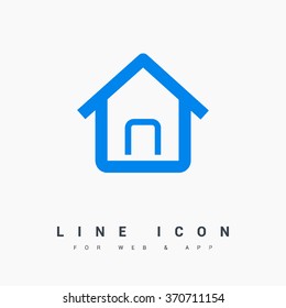 Home page isolated minimal single flat linear icon in color. Line vector icon for websites and mobile minimalistic flat design.